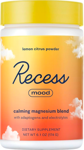 Awaken for Wellness Recess Mood Lemon Citrus Powder - Relaxing Magnesium Blend with Adaptogens and Electrolytes for Wellness