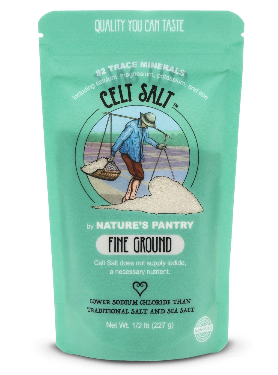 Nature's Pantry Celtic Sea Salt – Fine Ground Resealable Bag, Organic, 82 Minerals, Non-GMO & Kosher Certified