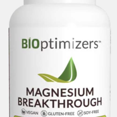 BIOptimizers Magnesium Breakthrough 7-in-1 supplement bottle for better sleep, stress relief, and performance.